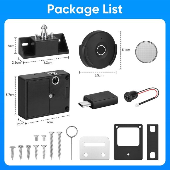 Fingerprint Remote Control Cabinet Lock, Fingerprint Remote Unlocking Within 10m - Picture 2 of 6